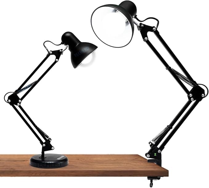 Luminária Articulada De Mesa Com Base Abajur Estudo Trabalho Tipo Pixar (Preta)